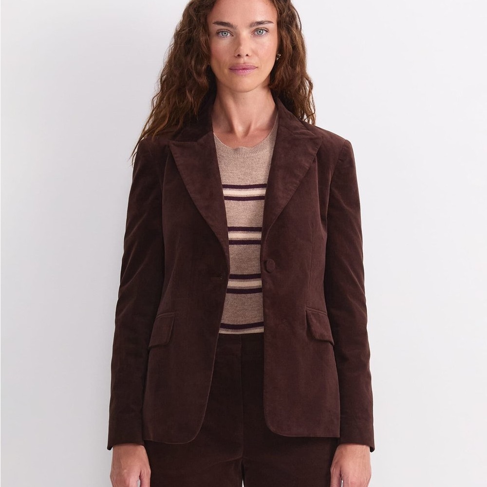 Primark Women's Dark Brown velvet Blazer